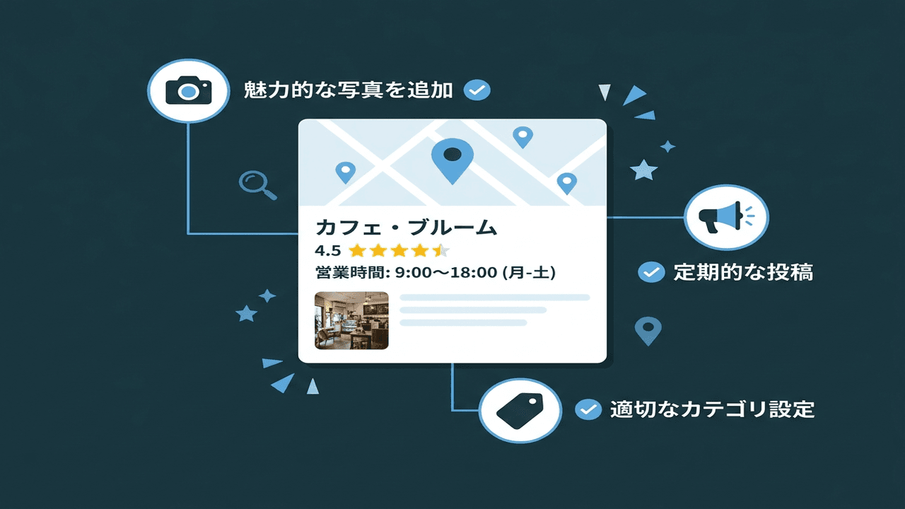 Googleビジネスプロフィール最適化のイメージ